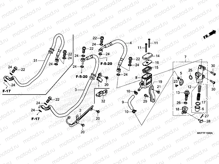 F-15 REAR BRAKE MASTER CYLINDER