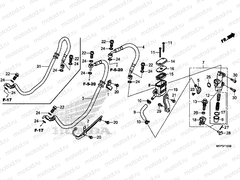 F-15 REAR BRAKE MASTER CYLINDER