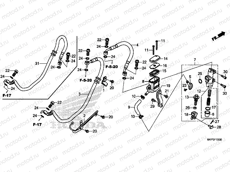 F-15 REAR BRAKE MASTER CYLINDER