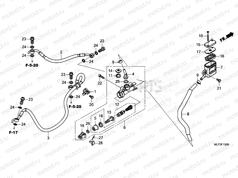 F-15 REAR BRAKE MASTER CYLINDER