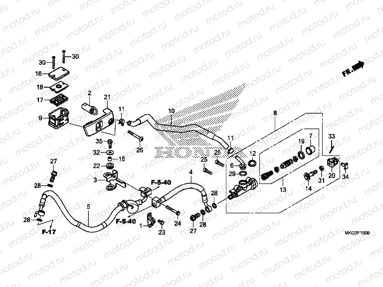 F-15 REAR BRAKE MASTER CYLINDER
