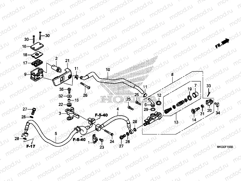 F-15 REAR BRAKE MASTER CYLINDER