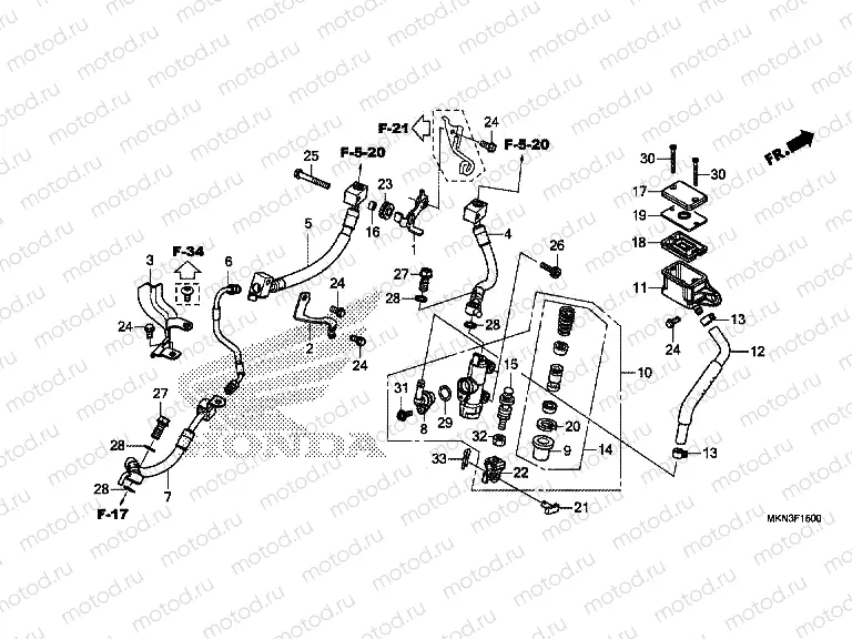 F-15 REAR BRAKE MASTER CYLINDER