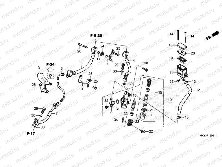 F-15 REAR BRAKE MASTER CYLINDER