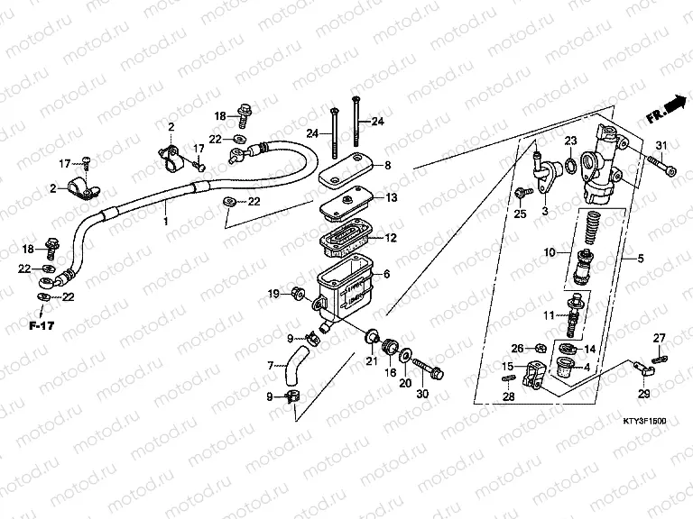 F-15 REAR BRAKE MASTER CYLINDER