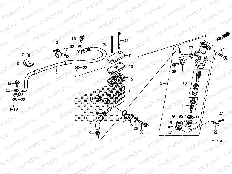 F-15 REAR BRAKE MASTER CYLINDER
