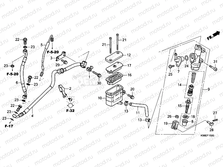 F-15 REAR BRAKE MASTER CYLINDER
