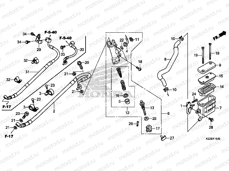 F-15 REAR BRAKE MASTER CYLINDER