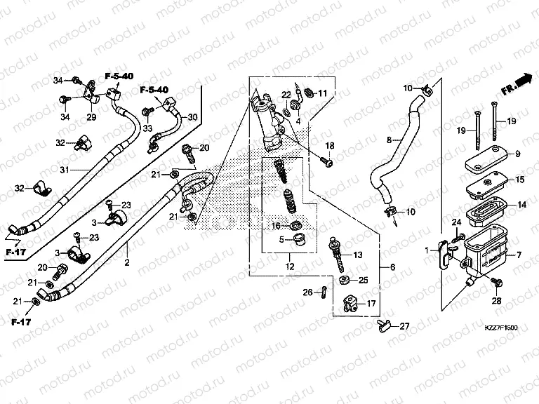 F-15 REAR BRAKE MASTER CYLINDER