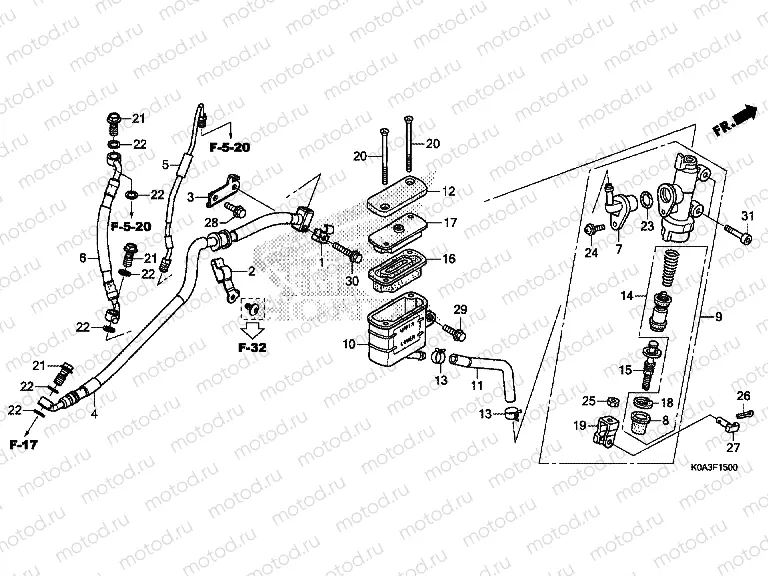 F-15 REAR BRAKE MASTER CYLINDER