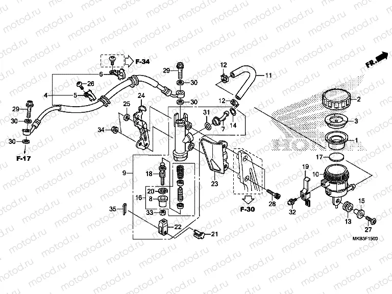 F-15 REAR BRAKE MASTER CYLINDER (CBR1000RR / S)