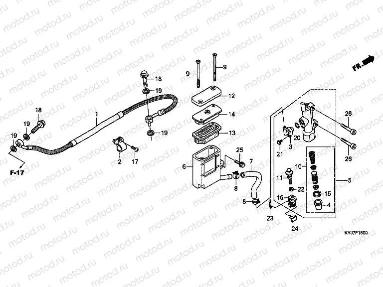 F-15 REAR BRAKE MASTER CYLINDER (CBR250R)