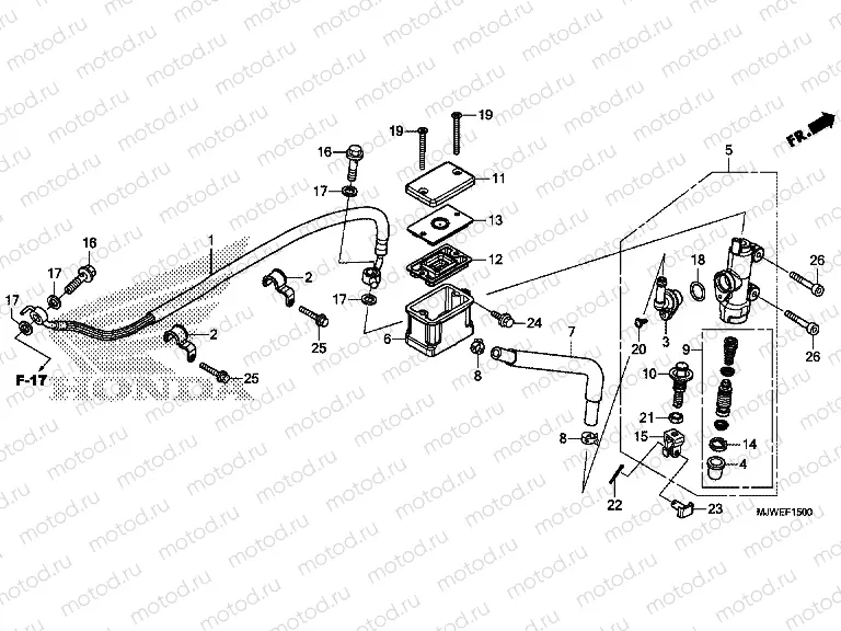 F-15 REAR BRAKE MASTER CYLINDER (CBR500R)