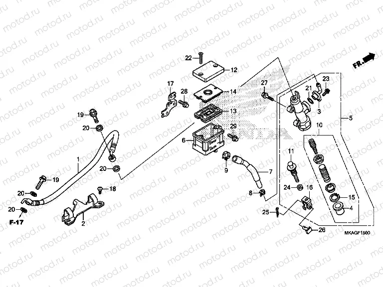 F-15 REAR BRAKE MASTER CYLINDER (NC750S)