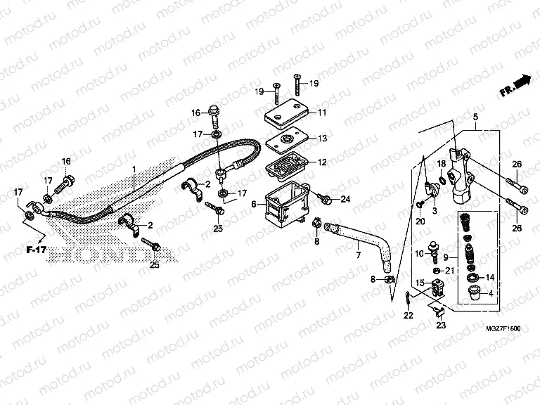F-15 REAR BRAKE MASTER CYLINDER (STD)