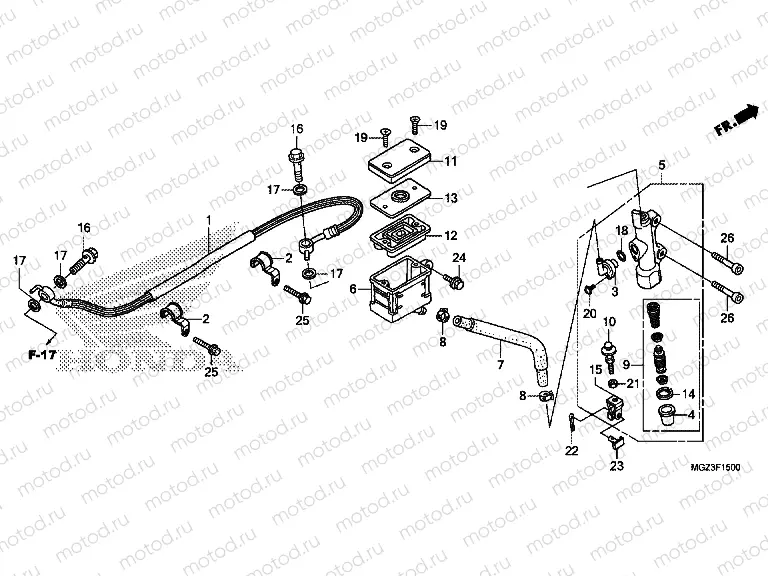 F-15 REAR BRAKE MASTER CYLINDER (STD)