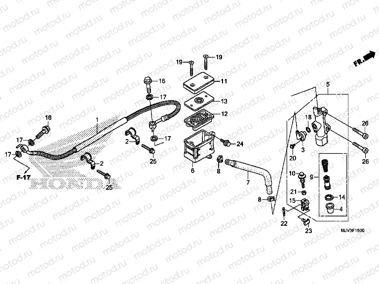 F-15 REAR BRAKE MASTER CYLINDER (STD)