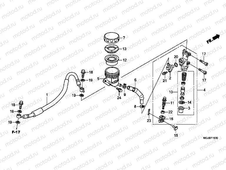 F-15 REAR BRAKE MASTERCYLINDER (CBF1000F)