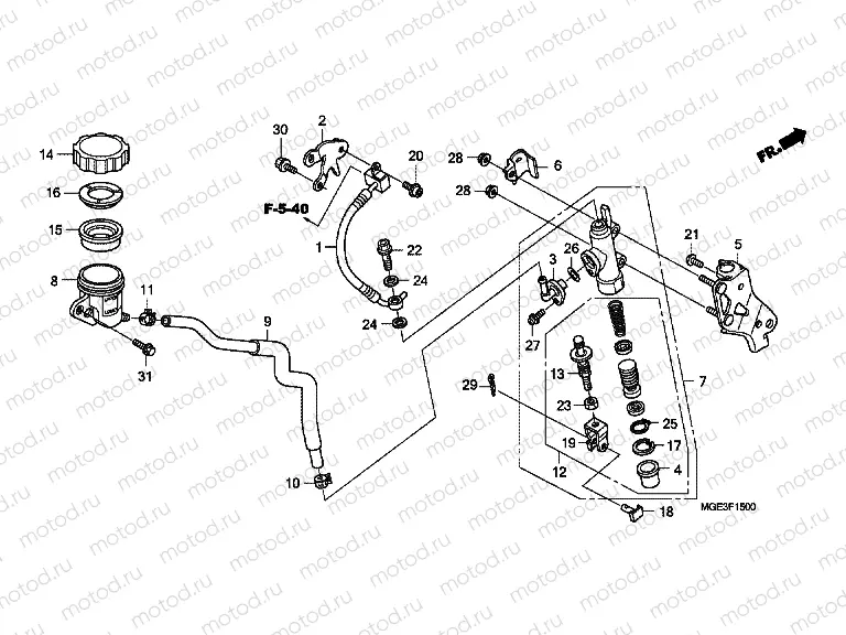 F-15 REAR MASTER CYLINDER
