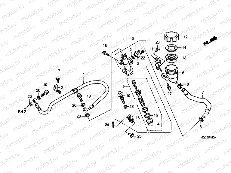 F-15 REAR MASTER CYLINDER (CB1100)