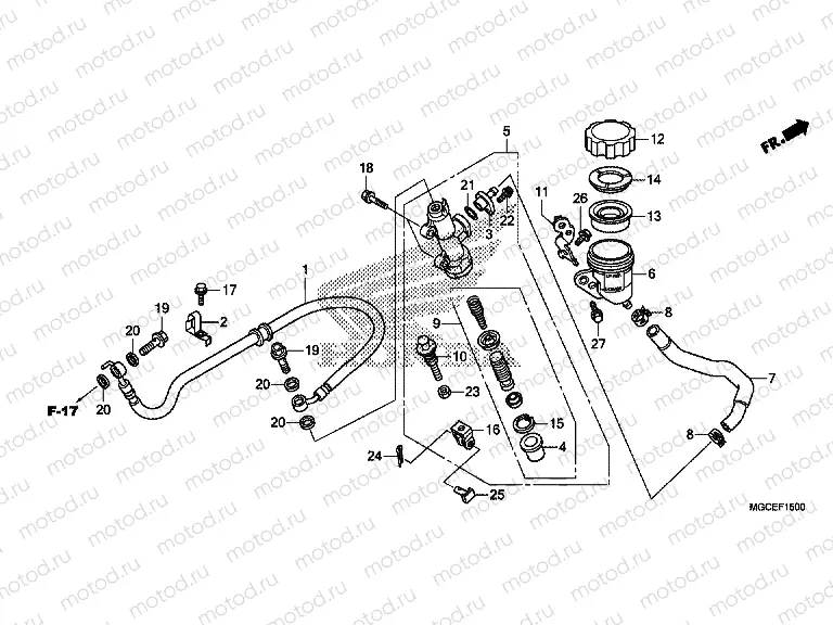 F-15 REAR MASTER CYLINDER (CB1100)