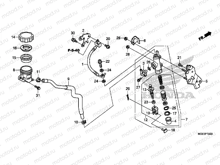 F-15 RR. BRAKE MASTER CYLINDER