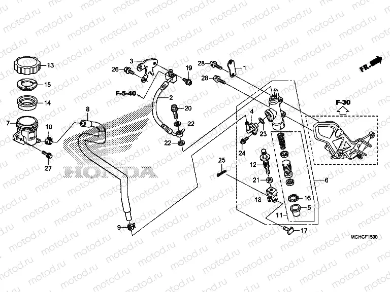 F-15 RR. BRAKE MASTER CYLINDER