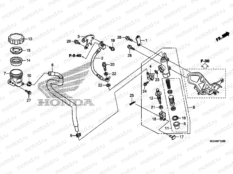 F-15 RR. BRAKE MASTER CYLINDER