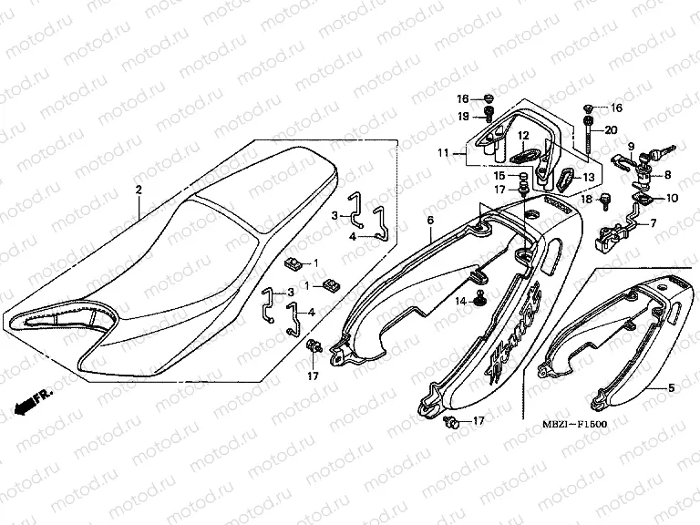 F-15 SEAT / SEAT ARM (CB600F2 / F22)