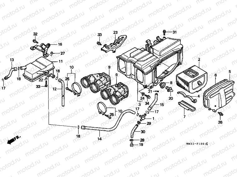 F-16-1 AIR FILTER (CB750F2)