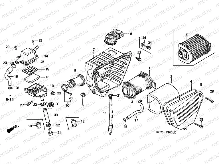 F-16-1 AIR FILTER (SI / SW)
