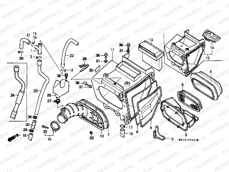 F-16-1 AIR FILTER (XR250RG / RH / RJ / RK / RL / RM)