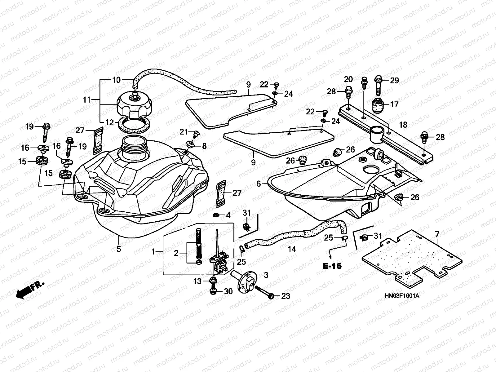F-16-1 FUEL TANK (TRX250EX6/7/8)