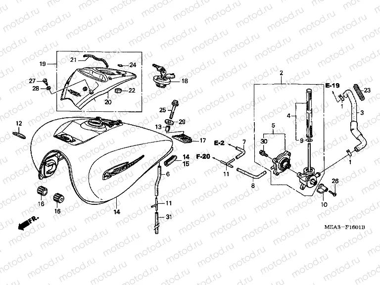F-16-1 FUEL TANK (VTX1300S4 / 5/6/7)