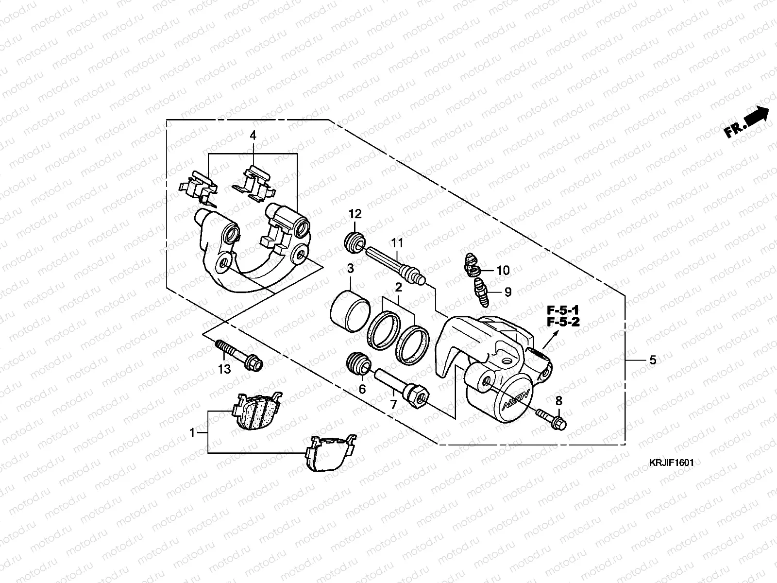 F-16-1 REAR BRAKE CALIPER (FES1257/A7)(FES1507/A7)