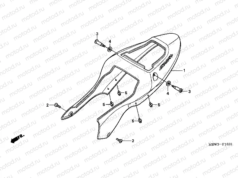 F-16-1 REAR ENGINE COVER (CBR600F42-3 / FS / FR)