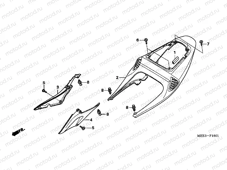 F-16-1 REAR ENGINE COVER (CBR600RR5 / 6)