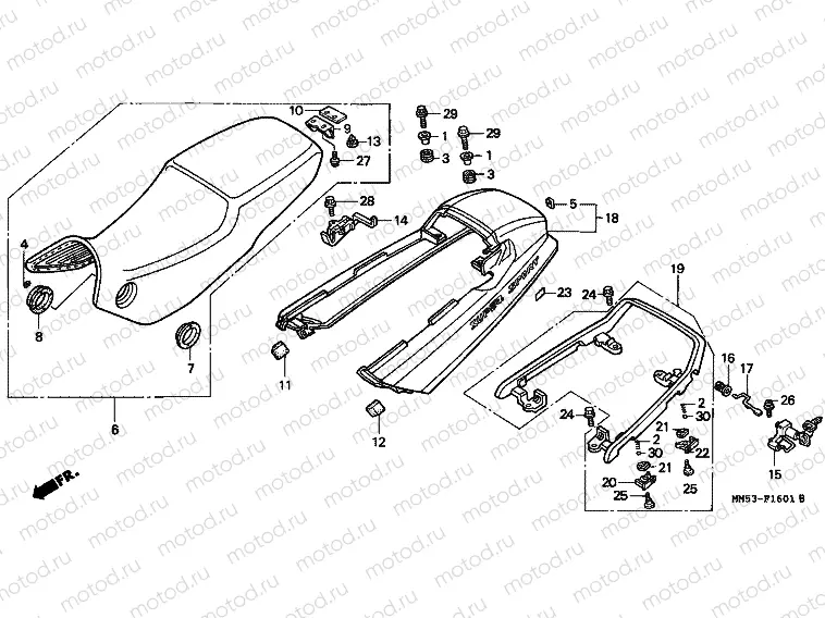 F-16-1 SEAT / REAR ENGINE COVER (CBR1000FK)