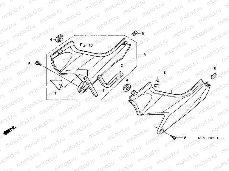 F-16-1 SIDE COVER (CB600F3 / 4/5/6)