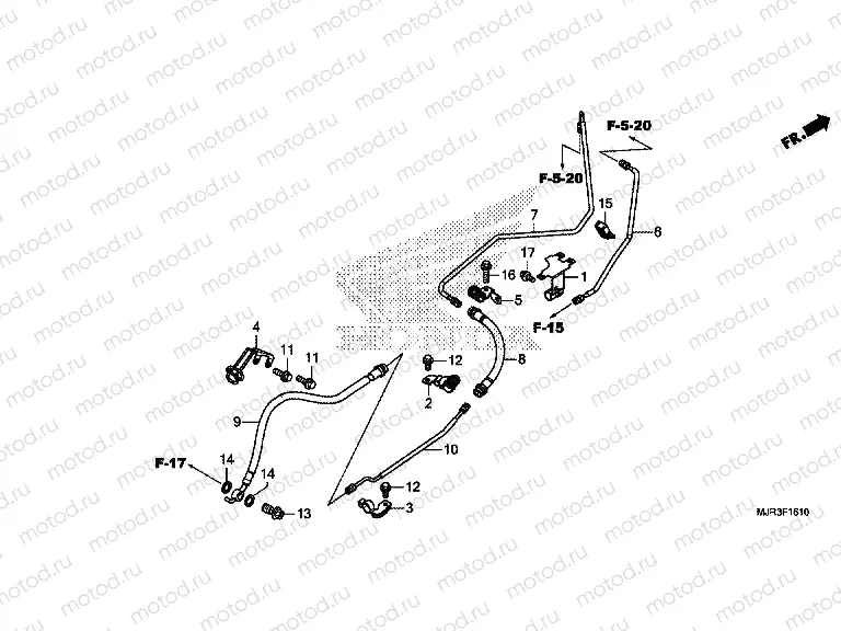 F-16-10 REAR BRAKE HOSE