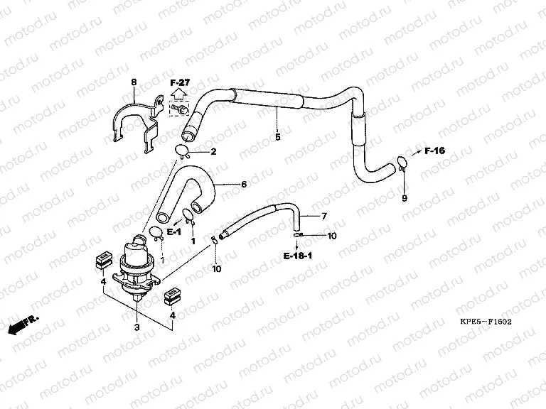 F-16-2 AIR BLOW CONT. VALVE (XR250HS6,7,8, E / LS6,7,8)