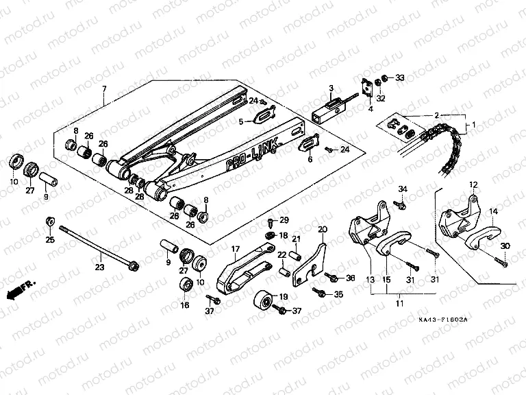 F-16-2 REAR FORK / DRIVE CHAIN ​​(3)