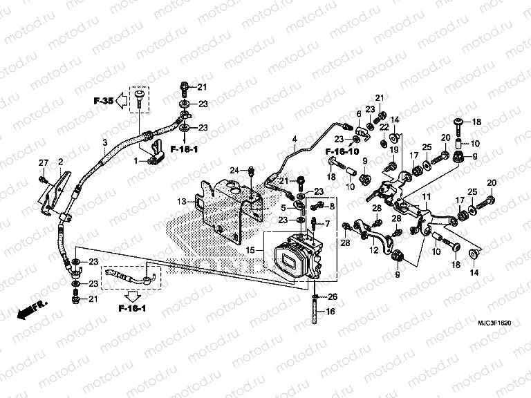 F-16-20 REAR VALVE UNIT (CBR600RA)