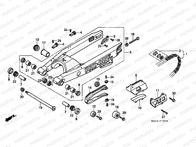 F-16-5 REAR FORK / DRIVE CHAIN ​​(6)