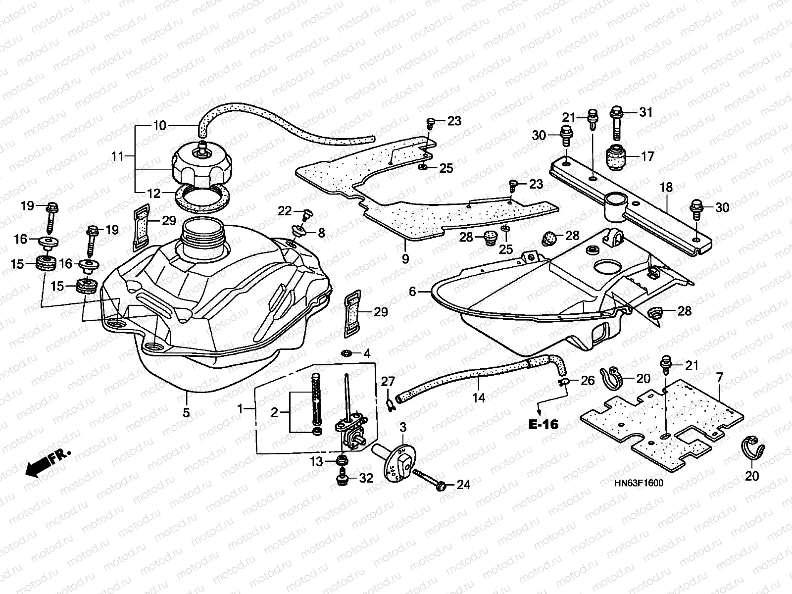 F-16 FUEL TANK (TRX250EX1/2/3/4/5)