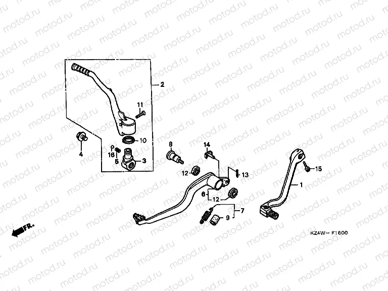 F-16 PEDAL / PUSHING ARM LEVER