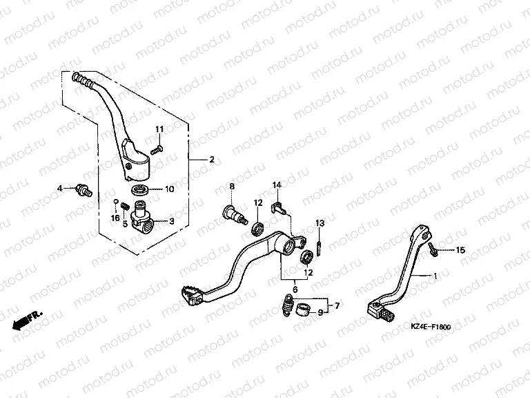 F-16 PEDAL / PUSHING ARM LEVER