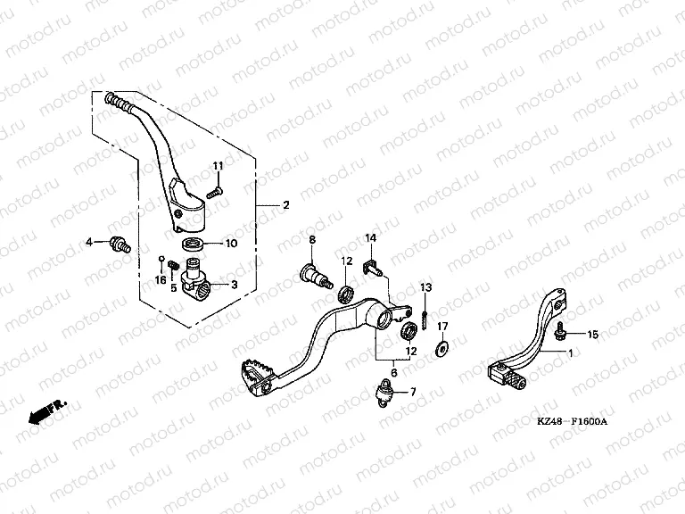 F-16 PEDAL / PUSHING ARM LEVER