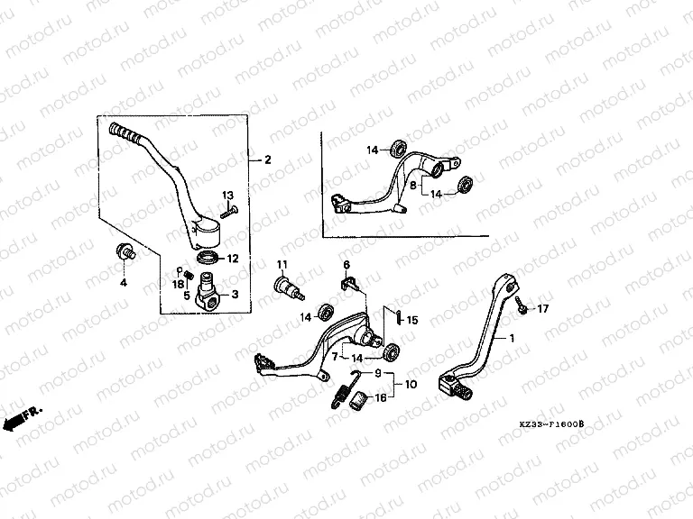 F-16 PEDAL / PUSHING ARM LEVER