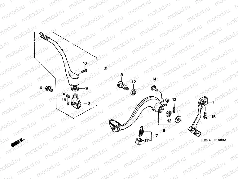 F-16 PEDAL / PUSHING ARM LEVER